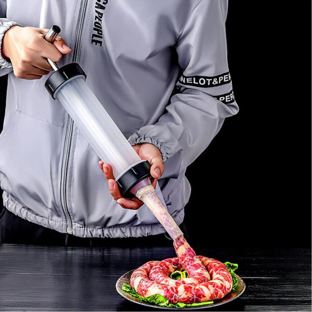 Manual Sausage Stuffer Maker Tool Meat Filling Machine with 3 Stuffing Tubes