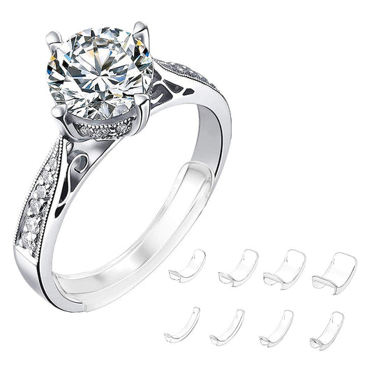 1 X Set of 8Pcs Ring Size Reducer Resizer Adjuster Clip Guard Invisible Tools