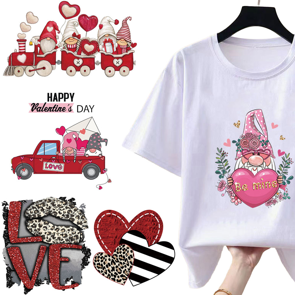 10 X Valentines Day Iron on Heat Transfer Film Sticker Clothes T Shirt DIY Patch