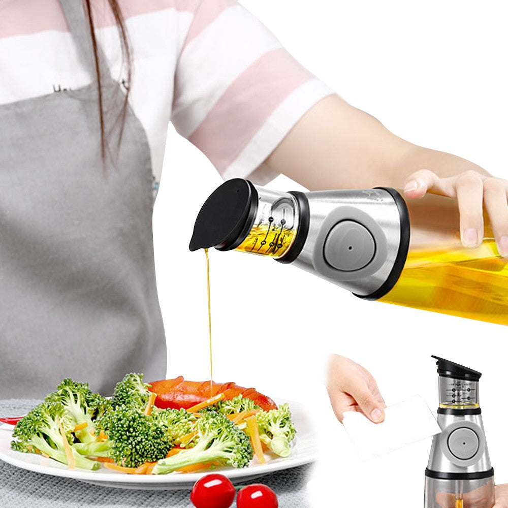 250ml Kitchen Glass Oil Dispenser Bottle with Measurement Scale