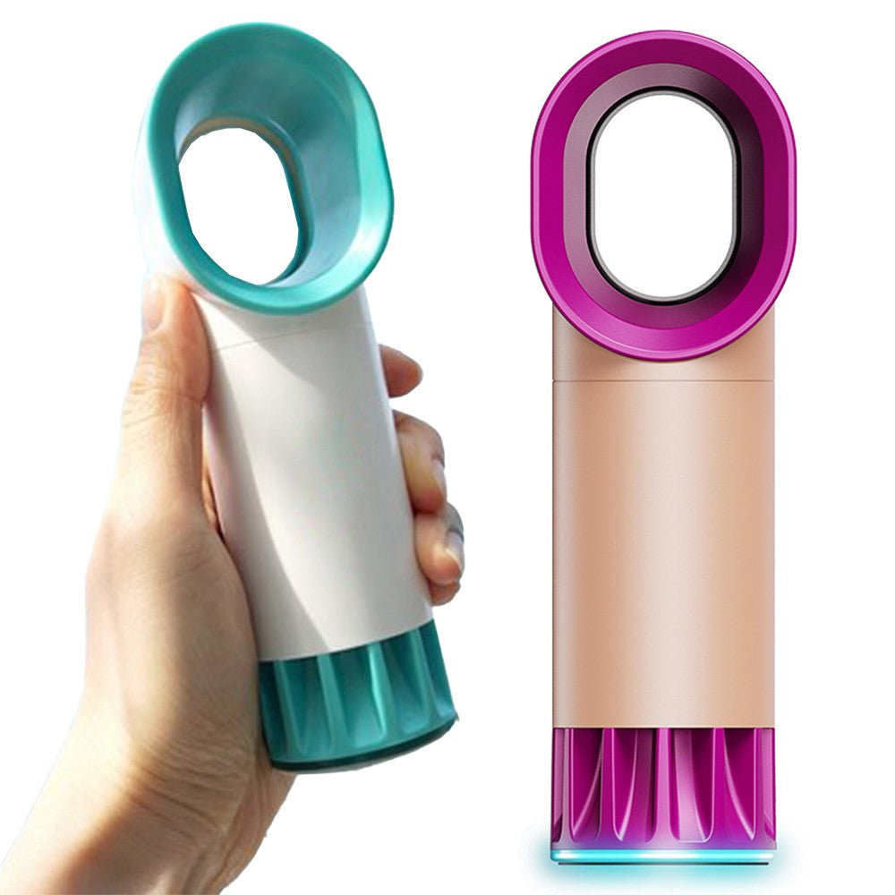 2Pcs USB Rechargeable Cooling Bladeless Fan Desktop Fan Bladeless Fan Pink White