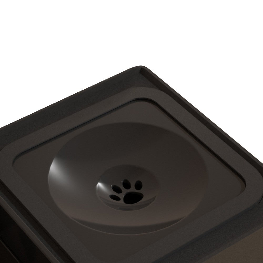 Elevated Pet Slow Feeding Bowl Water Bowl with 4 Height Adjustable Stand Black