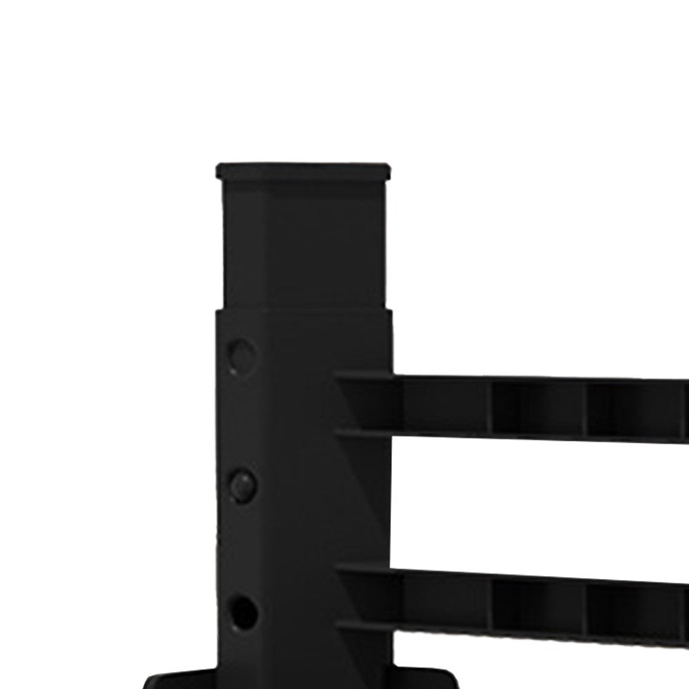 Elevated Pet Slow Feeding Bowl Water Bowl with 4 Height Adjustable Stand Black