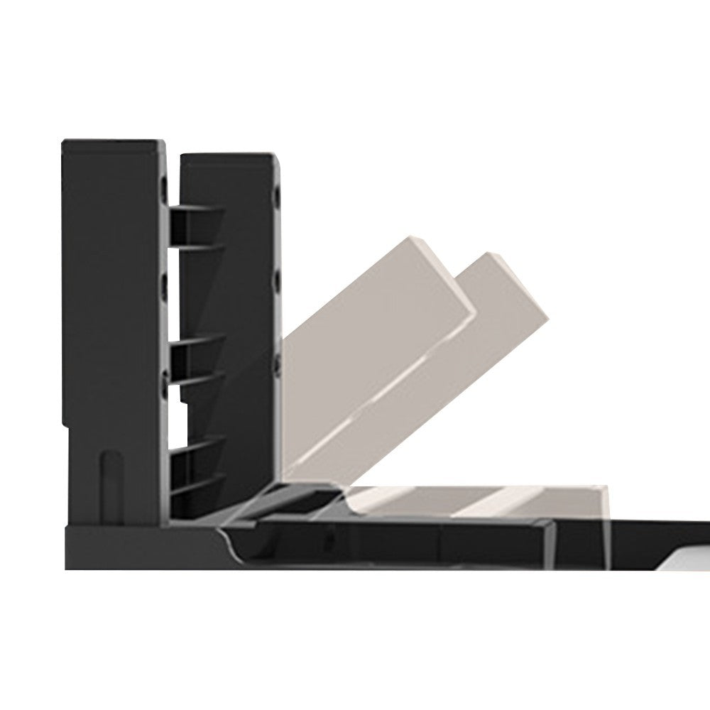 Elevated Pet Slow Feeding Bowl Water Bowl with 4 Height Adjustable Stand Black