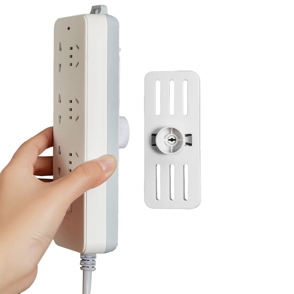 Set of 4Pcs Self Adhesive Punch Free Socket Holder Desktop Plug In Fixer Bracket