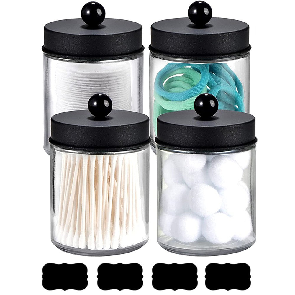 4Pcs 270ml Glass Mason Jars with Lids Apothecary Jars Vanity Storage Canister