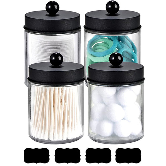 4Pcs 270ml Glass Mason Jars with Lids Apothecary Jars Vanity Storage Canister