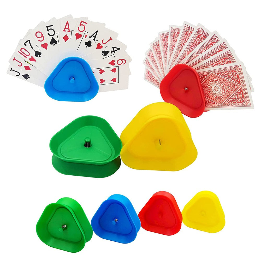 1 X Set of 4Pcs Triangle Hands-free Playing Card Holders Card Game Accessories