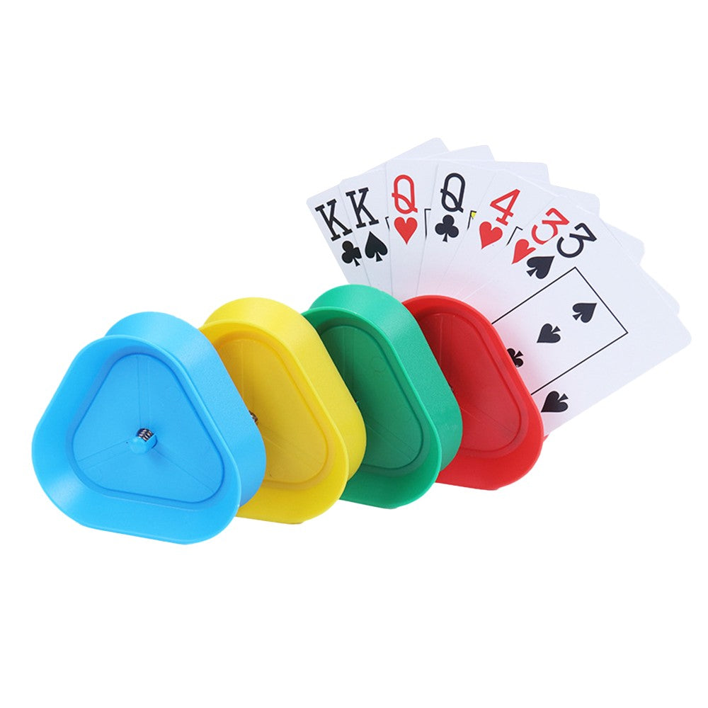 1 X Set of 4Pcs Triangle Hands-free Playing Card Holders Card Game Accessories