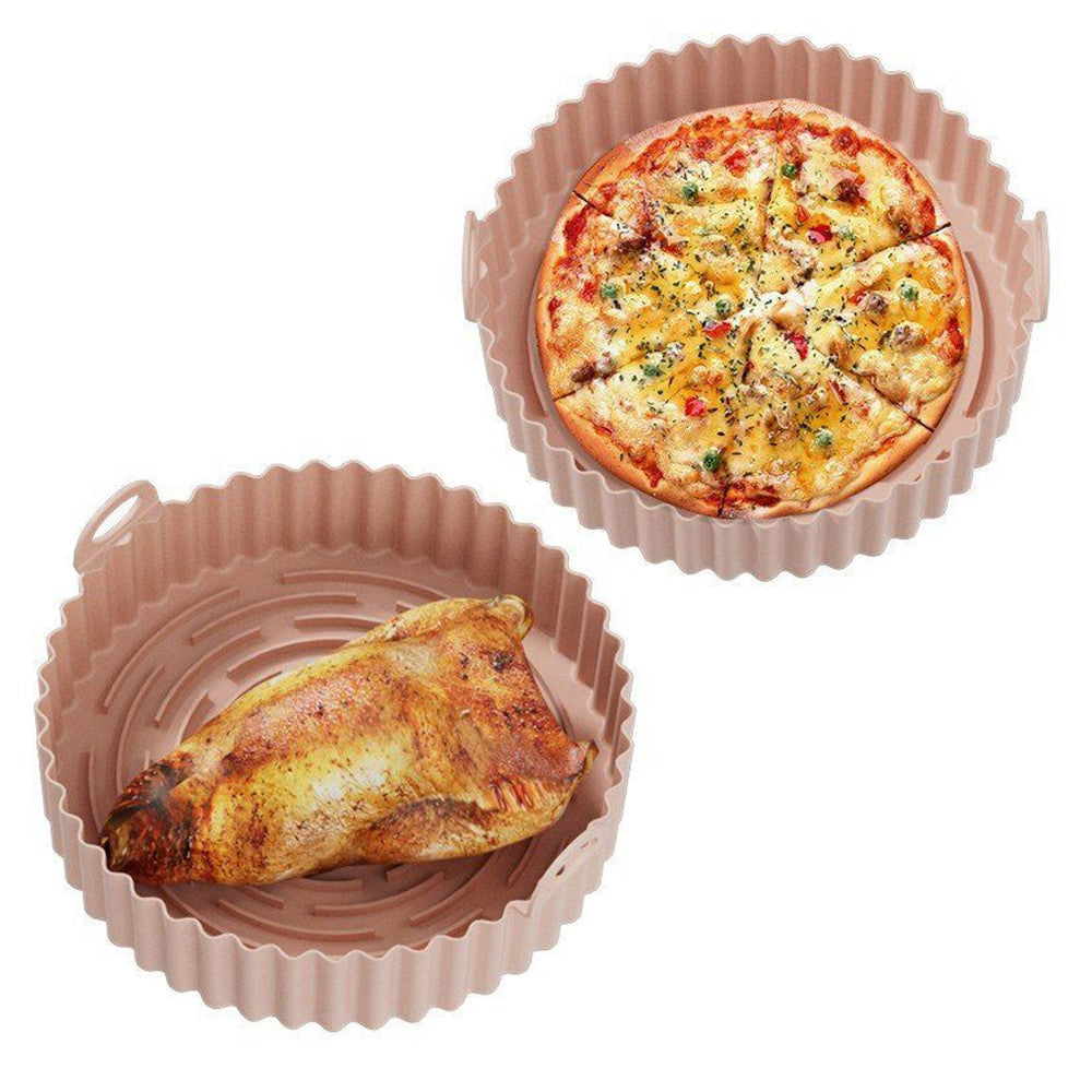 1 X Reusable Air Fryer Silicone Liners Pot Basket Kitchen Accessories Pink