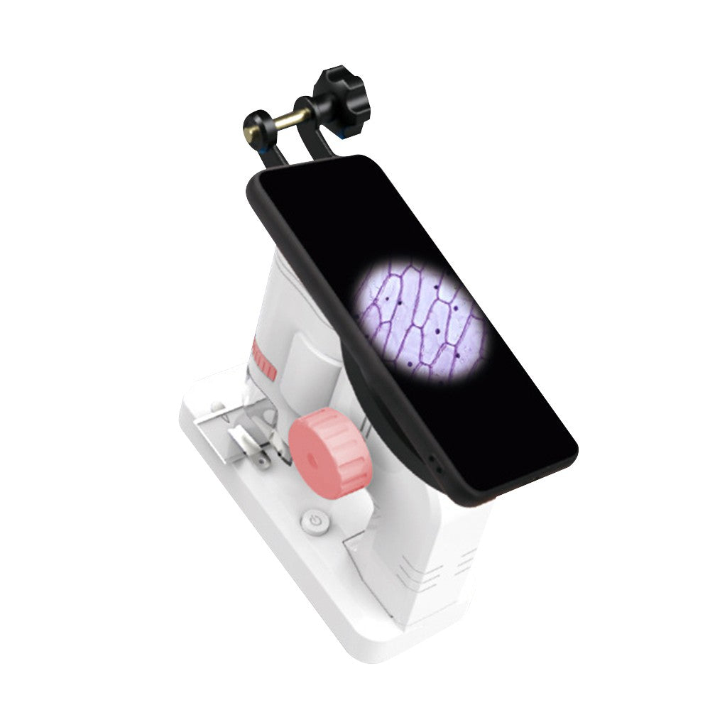 80X-200X Magnifying Mini Microscope with Base Kids Science Educational Kit Pink