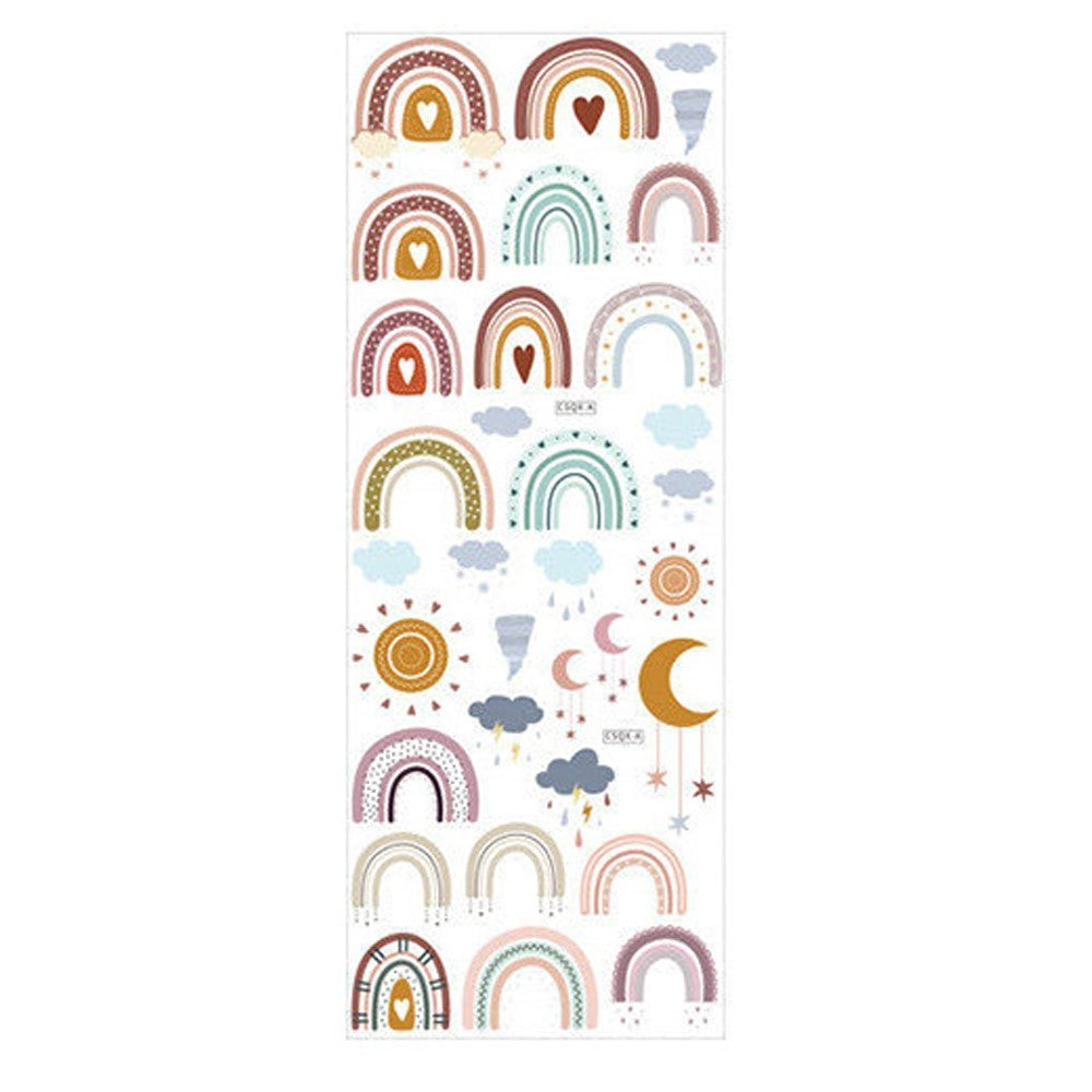 Self Adhesive Rainbow Wall Decals Cloud Decals Raindrop Wall Stickers Removable Wall Sticker