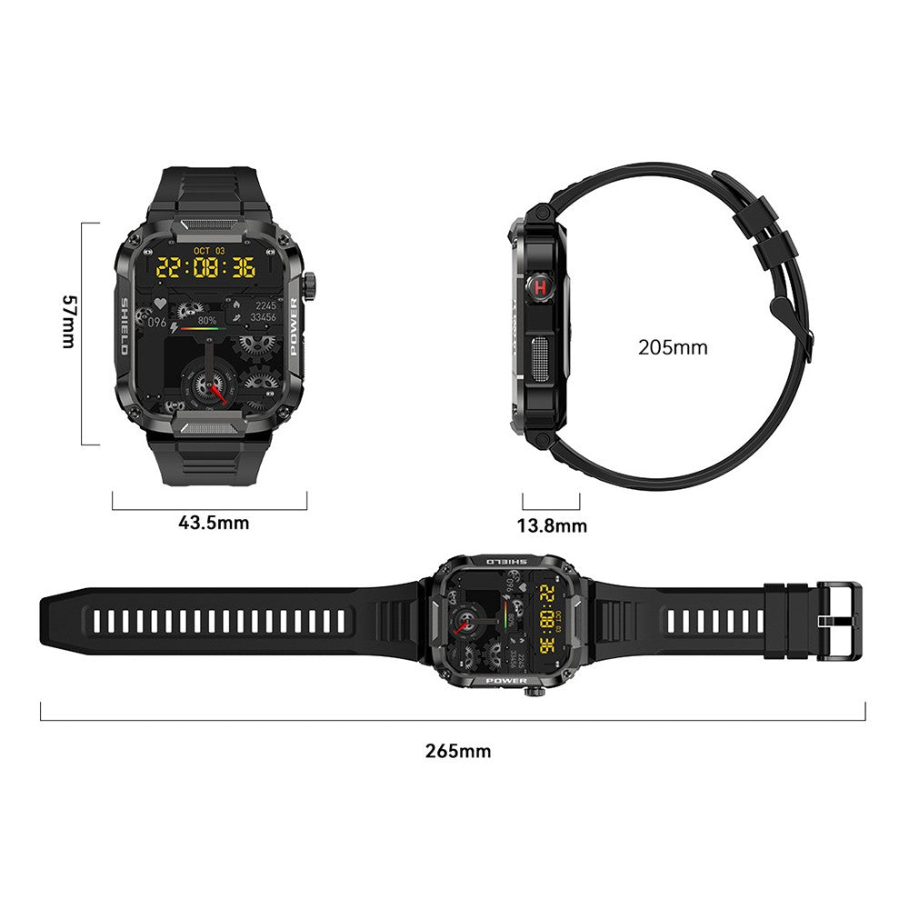 MK66 Smart Watch Touch Screen Sports Fitness Tracker Sleep Heart Rate Monitor Black