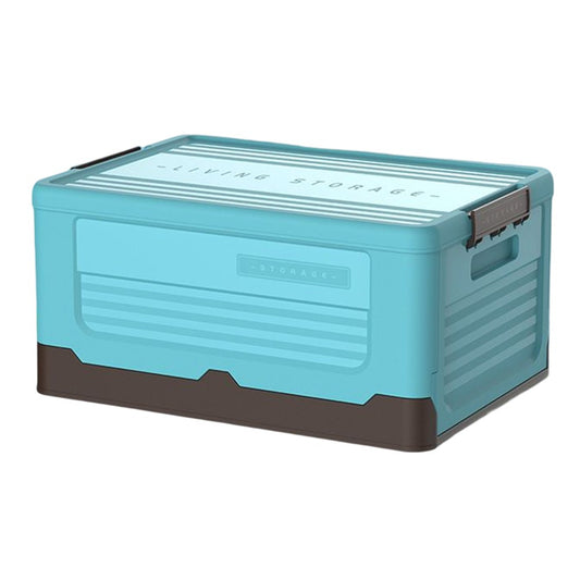 Foldable Stackable Storage Boxes Collapsible Storage Bins with Lid Blue L