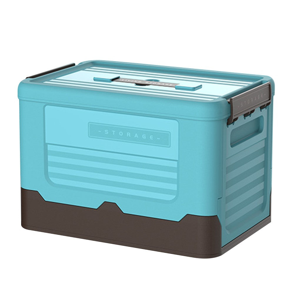 Foldable Stackable Storage Boxes Collapsible Storage Bins with Lid Blue S