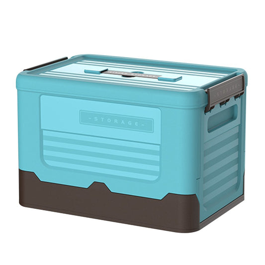Foldable Stackable Storage Boxes Collapsible Storage Bins with Lid Blue S
