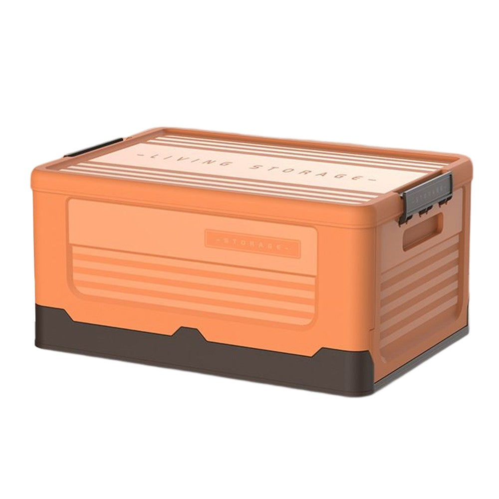 Foldable Stackable Storage Boxes Collapsible Storage Bins with Lid Orange L