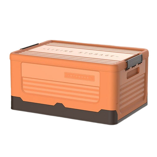 Foldable Stackable Storage Boxes Collapsible Storage Bins with Lid Orange L