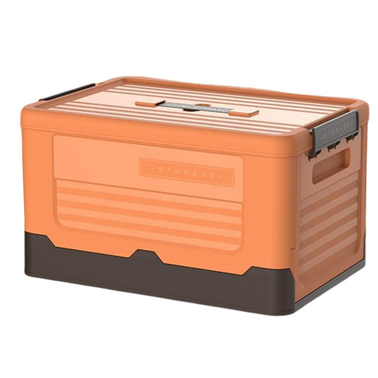 Foldable Stackable Storage Boxes Collapsible Storage Bins with Lid Orange M
