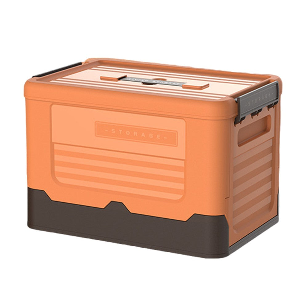 Foldable Stackable Storage Boxes Collapsible Storage Bins with Lid Orange S