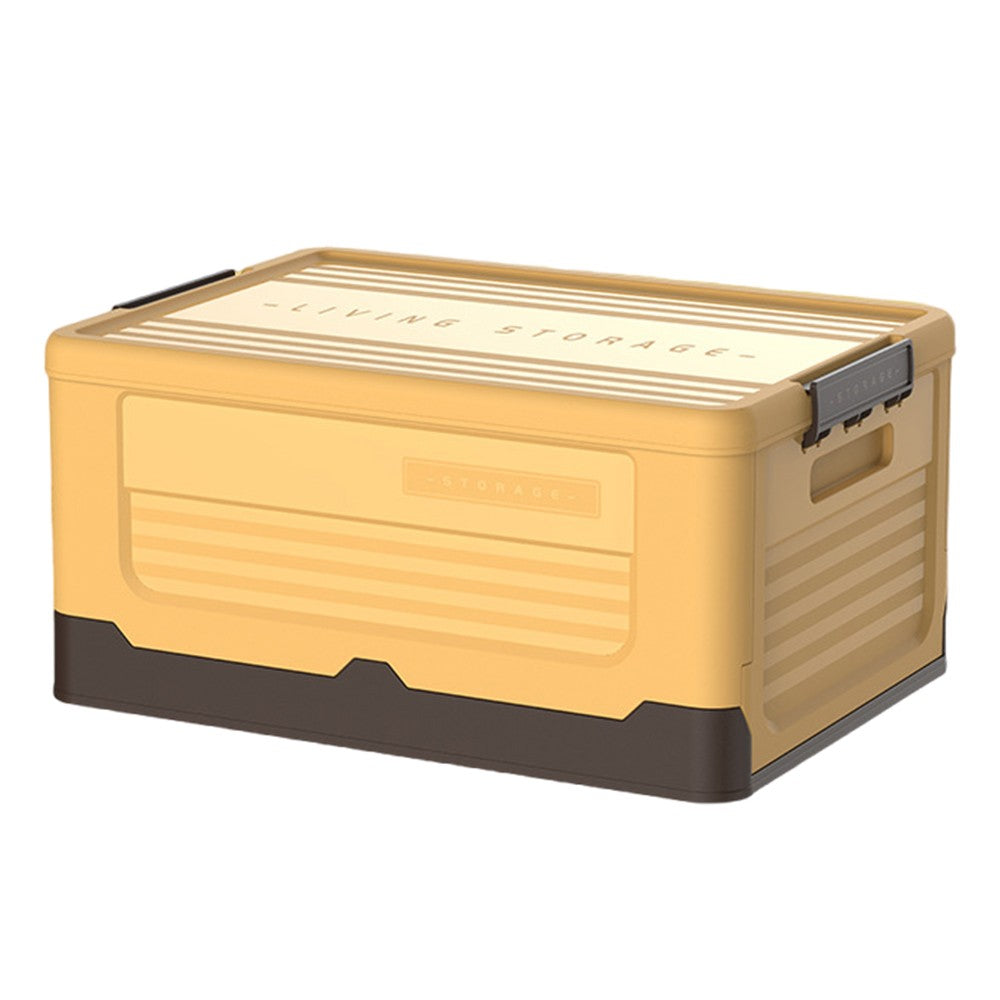 Foldable Stackable Storage Boxes Collapsible Storage Bins with Lid Yellow L