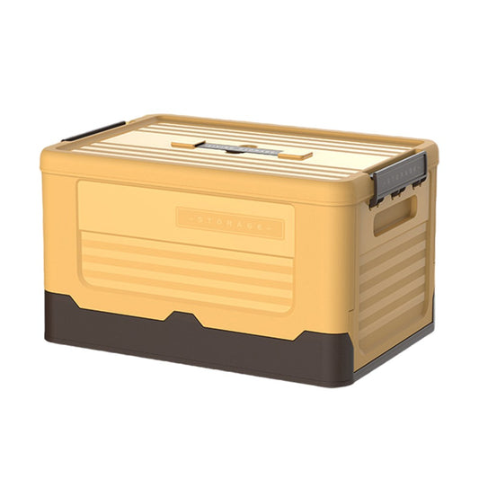 Foldable Stackable Storage Boxes Collapsible Storage Bins with Lid Yellow M