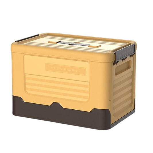 Foldable Stackable Storage Boxes Collapsible Storage Bins with Lid Yellow S
