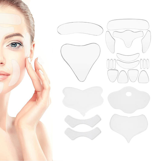 Set of 23Pcs Reusable Silicone Anti Wrinkle Facial Pad Lip Pad Belly Stomach Pad