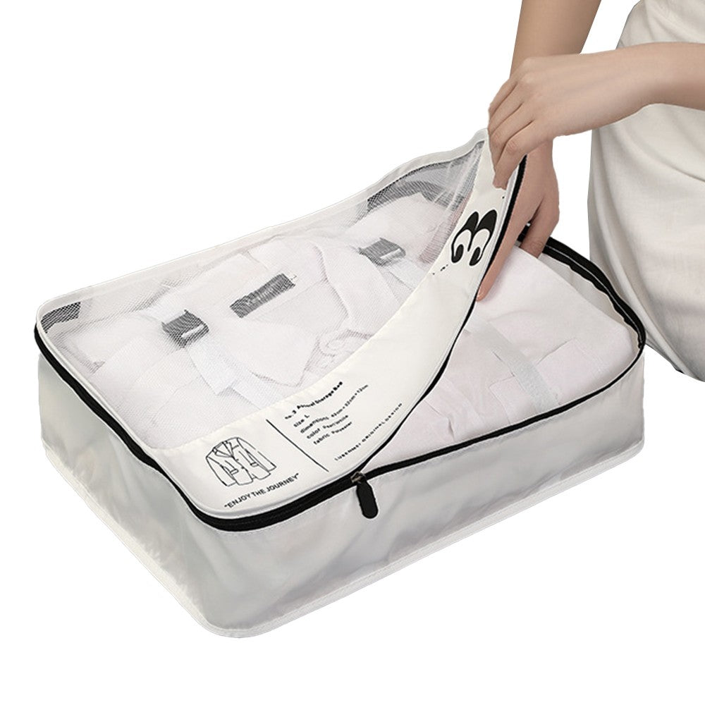 Set of 7Pcs Travel Luggage Storage Bag Packing Cubes Organizer Underwear Pouches White