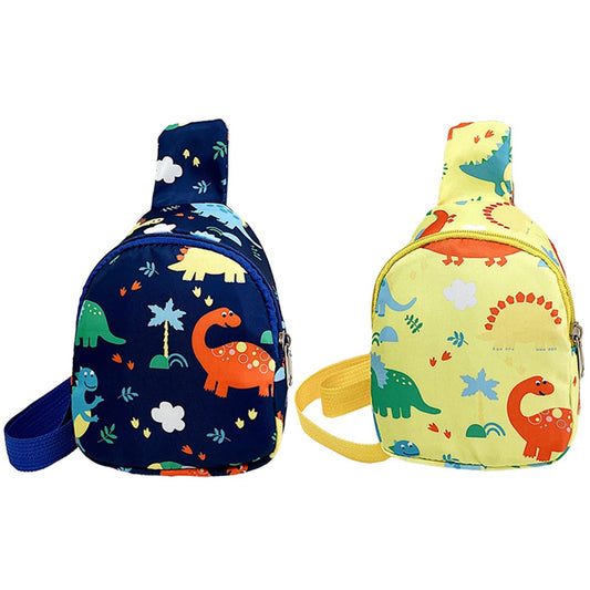 2 X Dinosaur Pattern Kids Sling Bag Shoulder Bag Chest Bags Girls Boy School Bags
