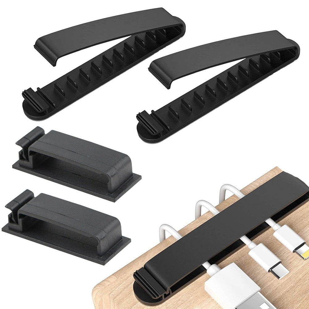 4Pcs Set Multi Slots Self Adhesive Cable Holder Cable Clips USB Charging Cable Management Clamp Wire Organizer