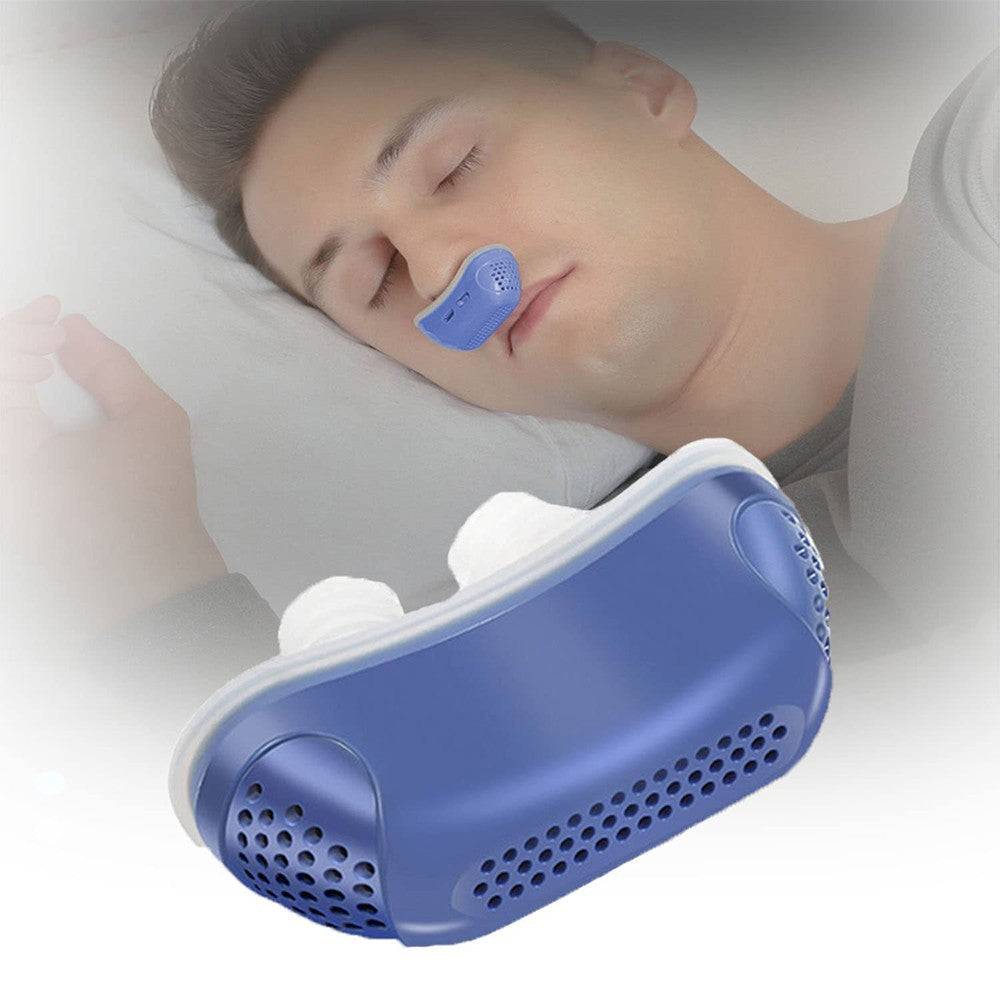 1 X Electric Anti Snoring Devices Stop Snoring Nose Vents Plugs Mini Sleep Aid Stopper for Blocked Nostrils Blue