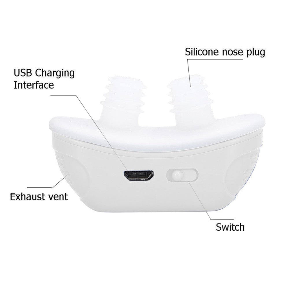 1 X Electric Anti Snoring Devices Stop Snoring Nose Vents Plugs Mini Sleep Aid Stopper for Blocked Nostrils White