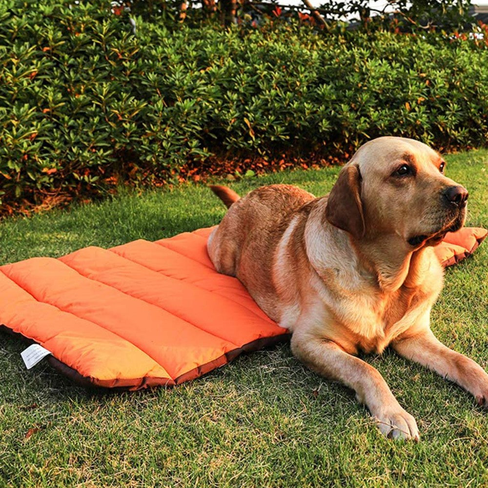 Water Resistant Outdoor Pet Dog Bed Portable Dog Sleeping Mat for Camping Travel Orange