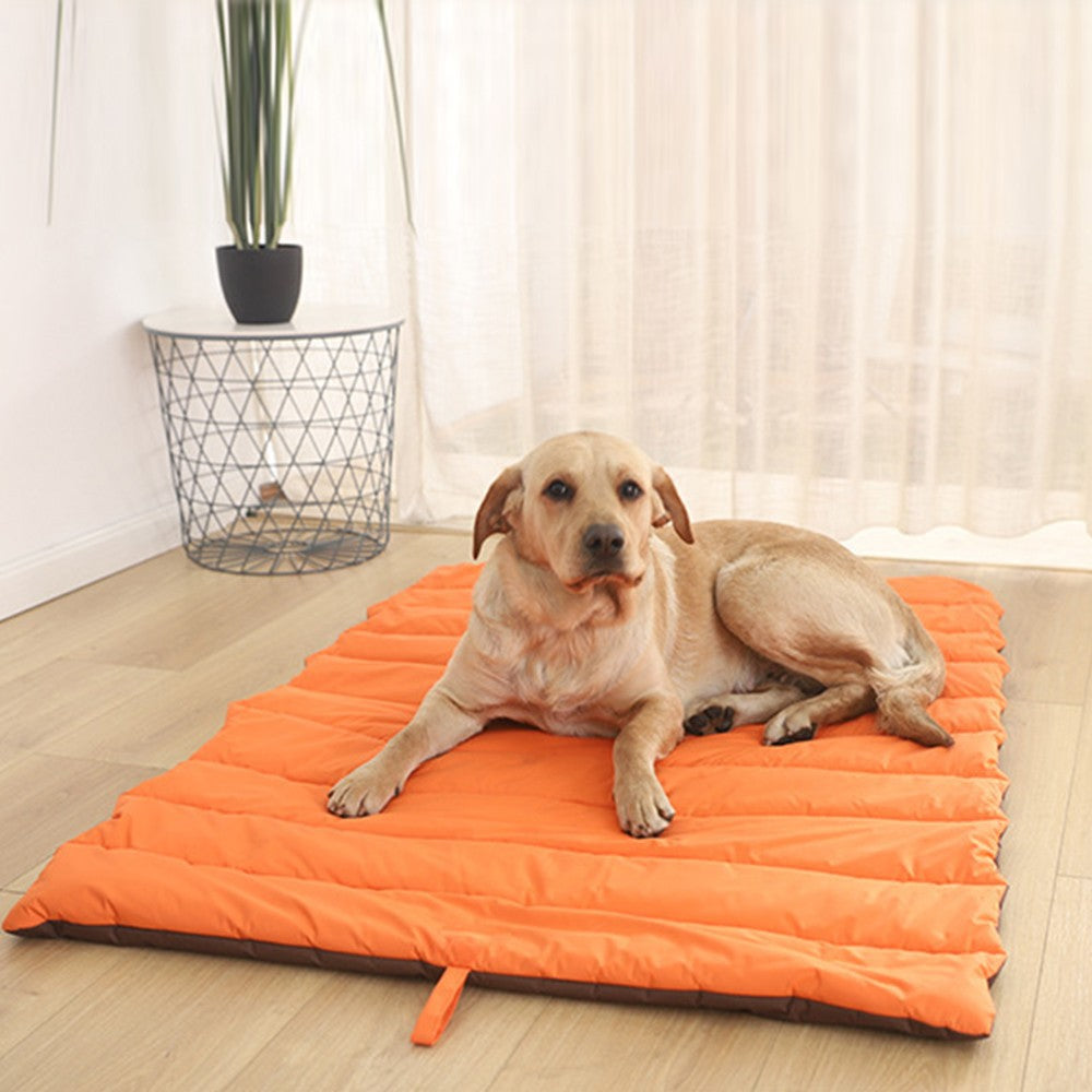 Water Resistant Outdoor Pet Dog Bed Portable Dog Sleeping Mat for Camping Travel Orange