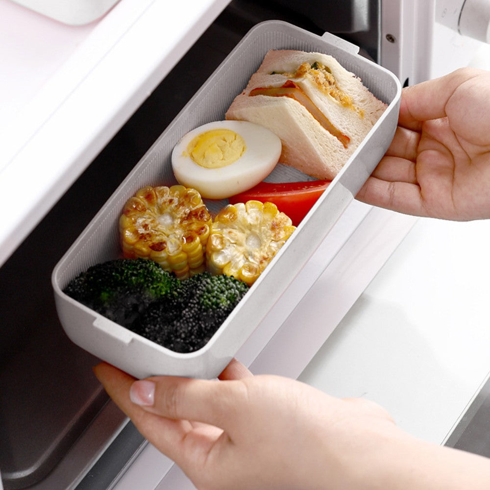 3 Layer Stackable Bento Box Wheat Straw Students Lunch Box Eco Friendly Leakproof Food Container Beige