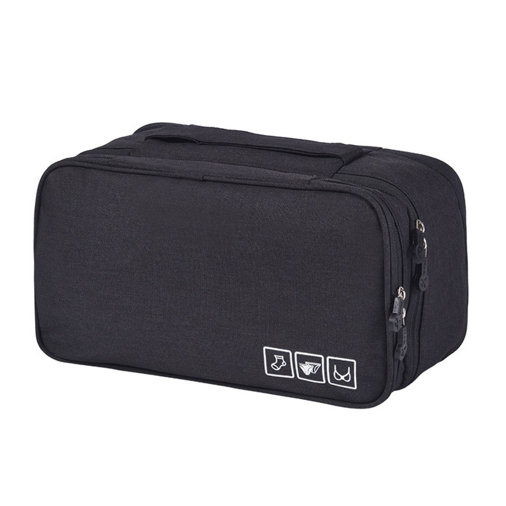 2 X Black Blue Portable Travel Underwear Bra Storage Bag Water Resistant Toiletry Bag Lingerie Socks Accessories Organizers