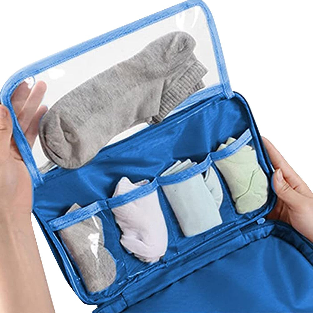 2 X Black Blue Portable Travel Underwear Bra Storage Bag Water Resistant Toiletry Bag Lingerie Socks Accessories Organizers