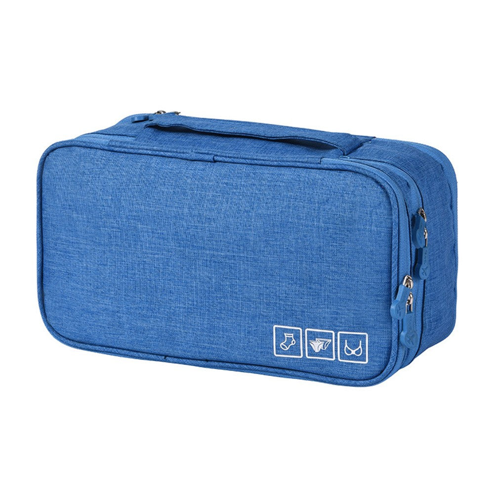 2 X Purple Blue Portable Travel Underwear Bra Storage Bag Water Resistant Toiletry Bag Lingerie Socks Accessories Organizers