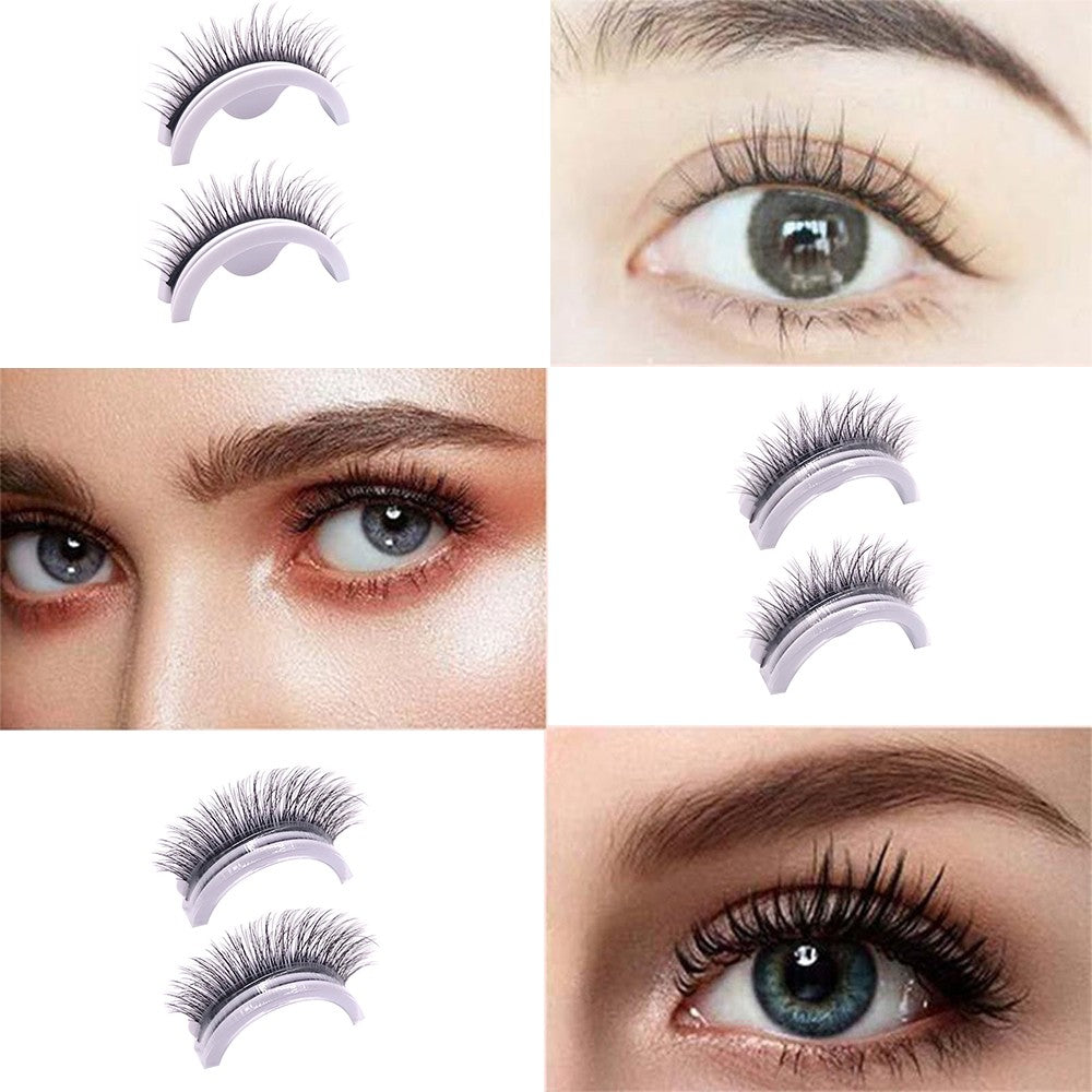 3 Pairs of Natural Curling False Eyelashes Natural Reusable Self Adhesive Fake Eyelashes