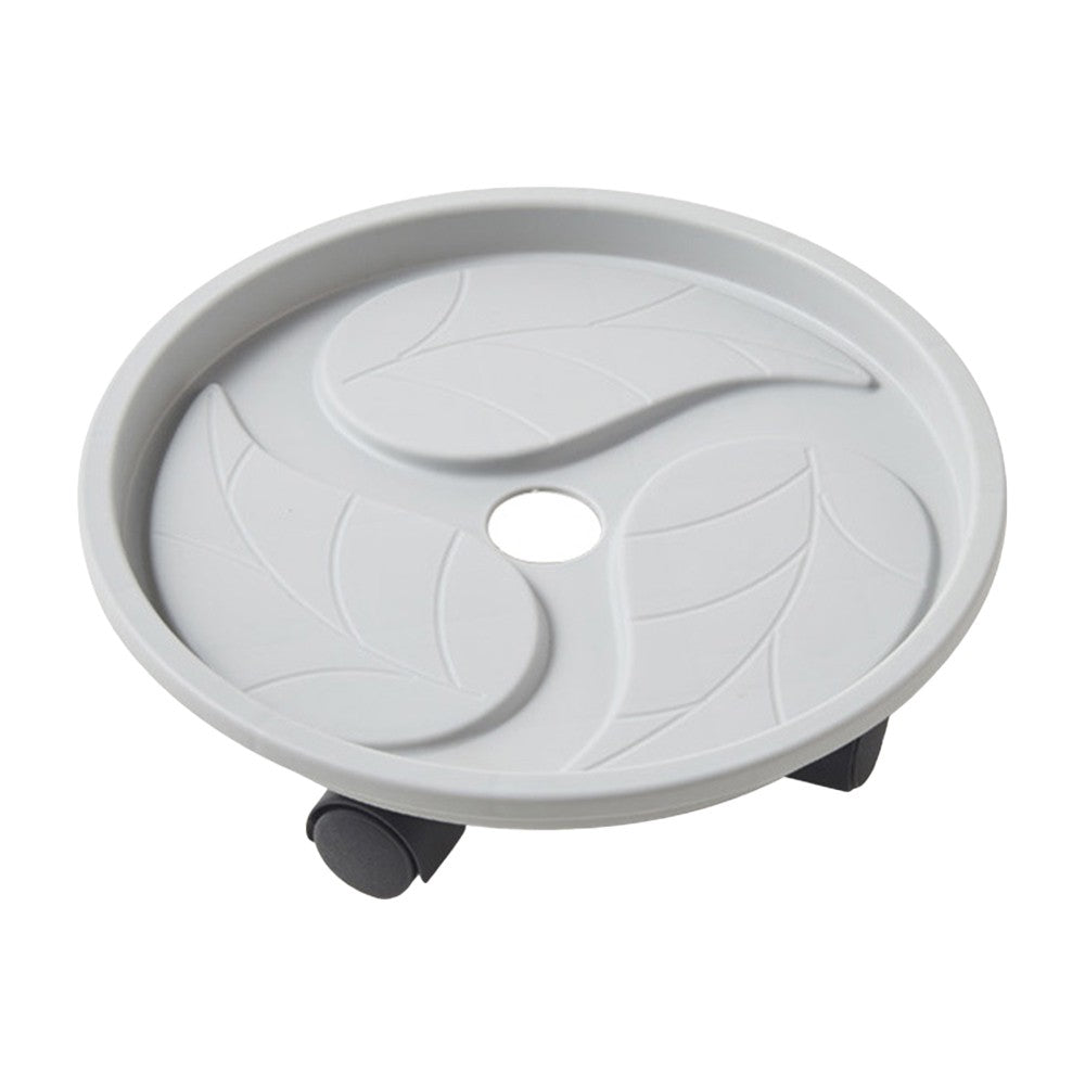 20cm Flower Pot Caddy Plant Stand with Water Container and 4 Wheels Home Garden Rolling Planter Trolley