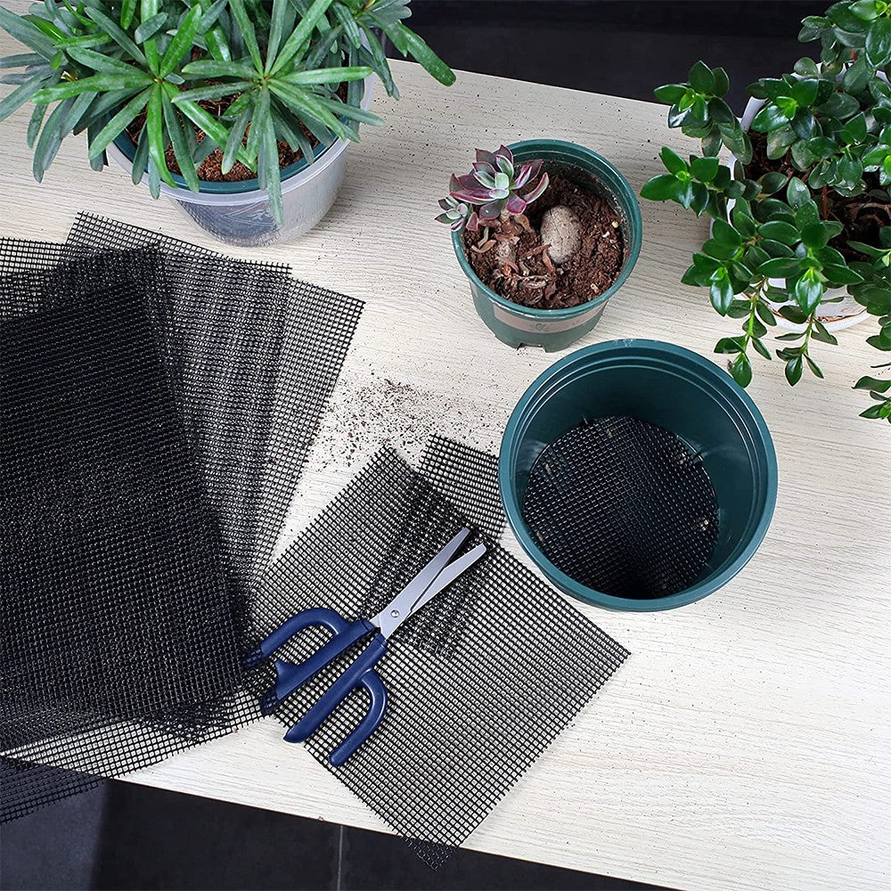 1 X Set of 5Pcs 30x20cm Flower Pot Hole Mesh Pad Bonsai Pot Bottom Grid Mesh Mat