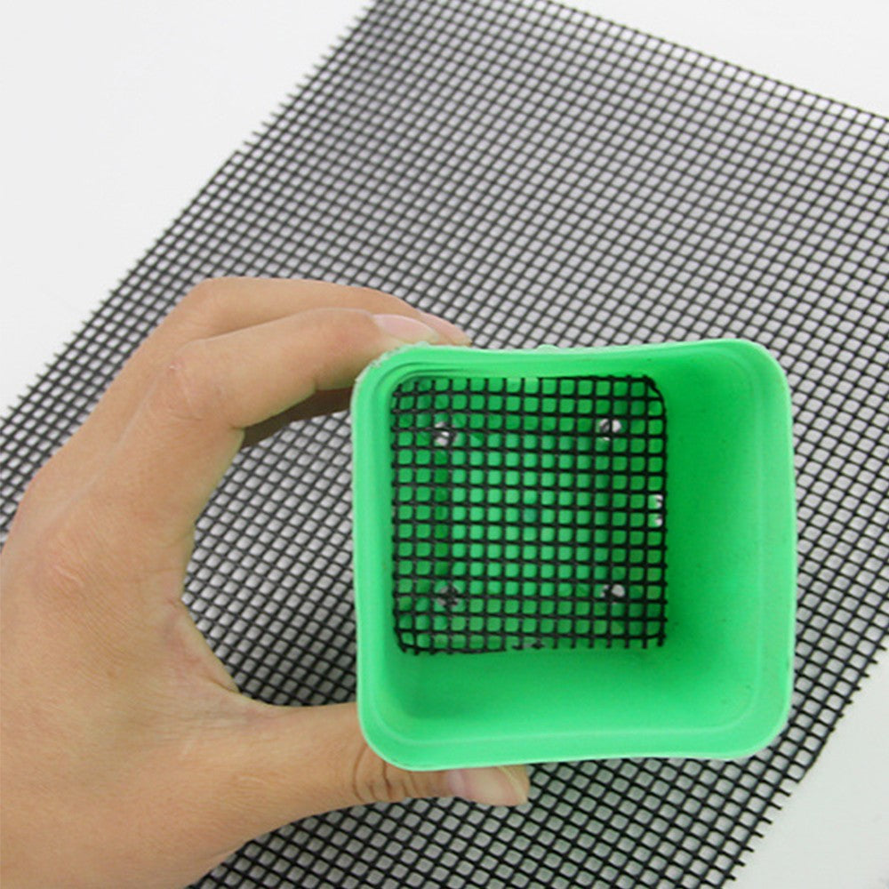 2 X Set of 5Pcs 30x20cm Flower Pot Hole Mesh Pad Bonsai Pot Bottom Grid Mesh Mat