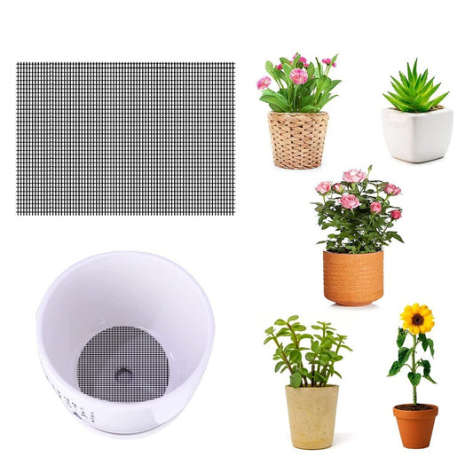 2 X Set of 5Pcs 30x20cm Flower Pot Hole Mesh Pad Bonsai Pot Bottom Grid Mesh Mat
