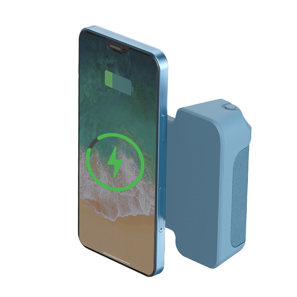 Handheld Bluetooth Magnetic Phone Selfie Holder Phone Charging Stand Tabletop Phone Holder Blue