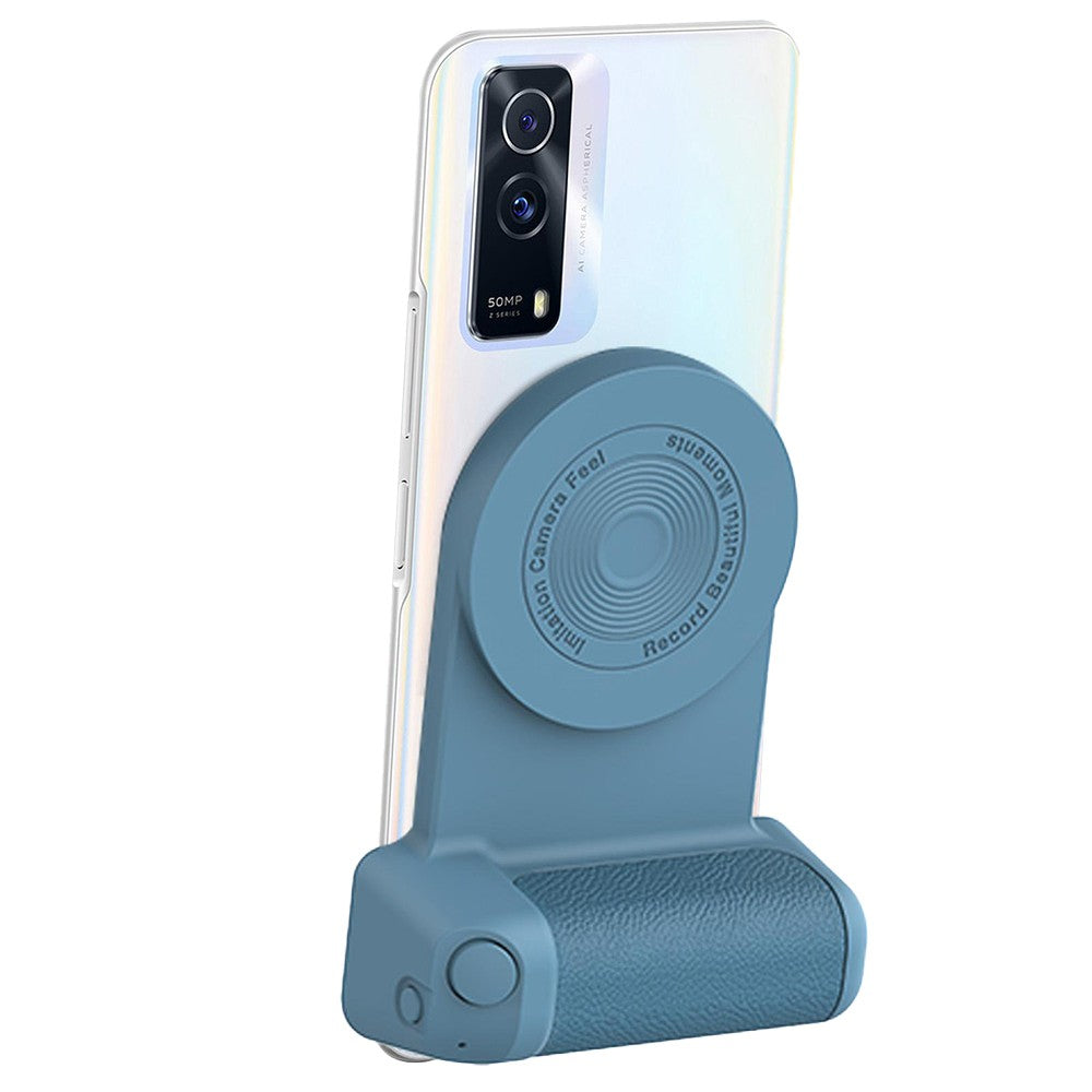 Handheld Bluetooth Magnetic Phone Selfie Holder Phone Charging Stand Tabletop Phone Holder Blue