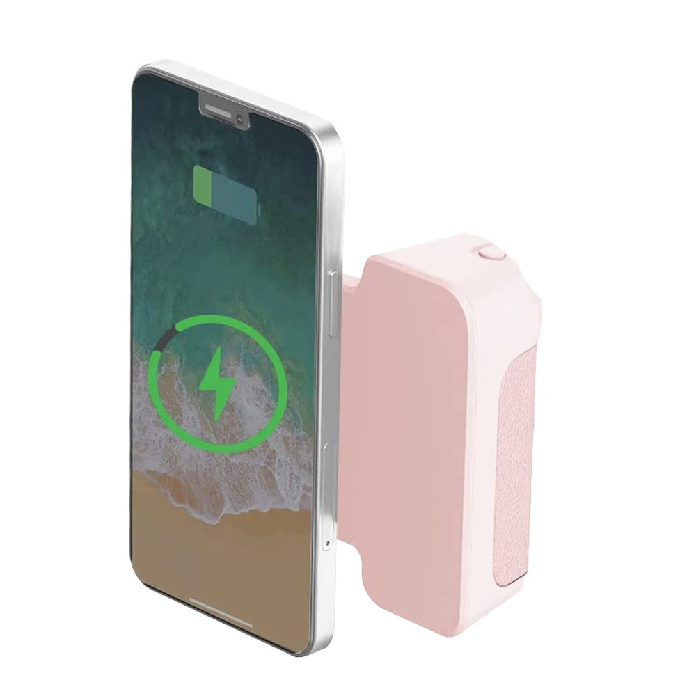 Handheld Bluetooth Magnetic Phone Selfie Holder Phone Charging Stand Tabletop Phone Holder Pink