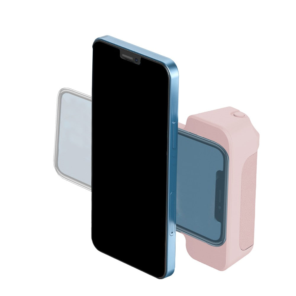 Handheld Bluetooth Magnetic Phone Selfie Holder Phone Charging Stand Tabletop Phone Holder Pink