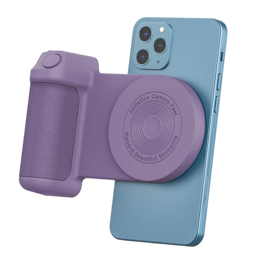 Handheld Bluetooth Magnetic Phone Selfie Holder Phone Charging Stand Tabletop Phone Holder Purple
