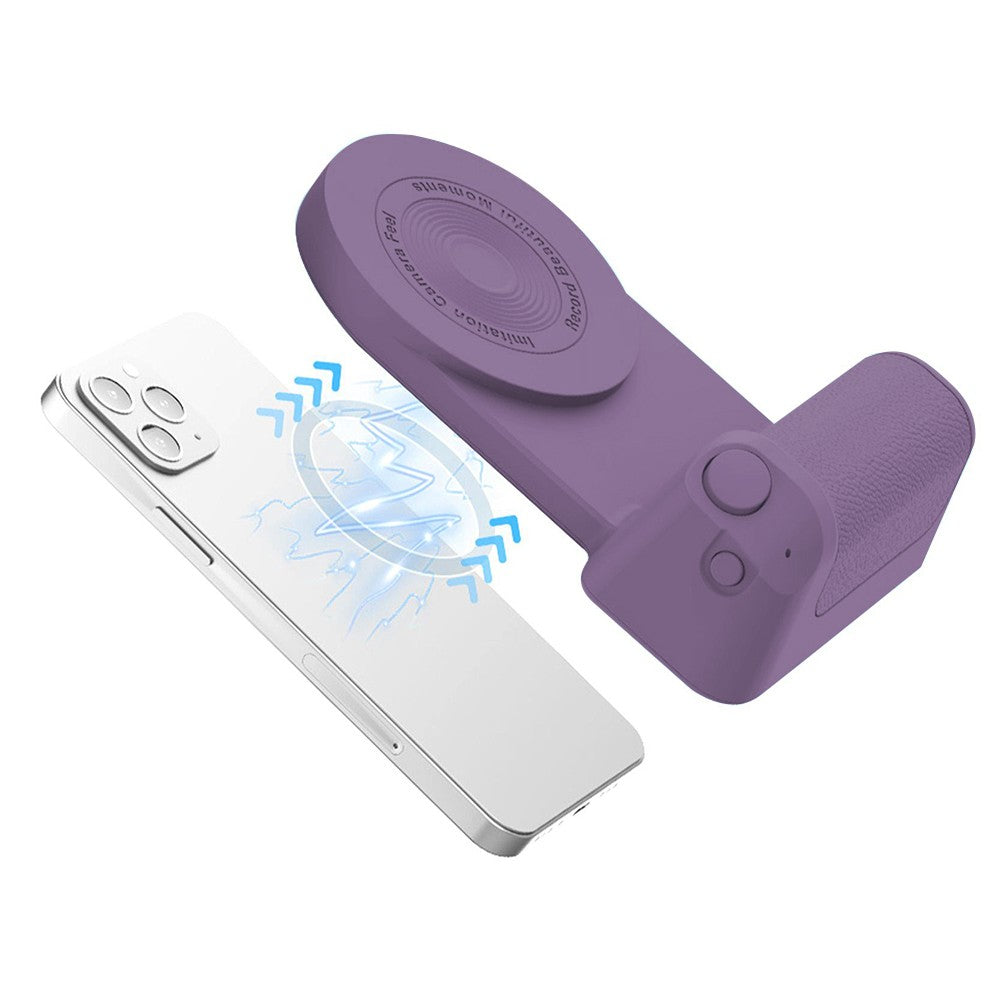 Handheld Bluetooth Magnetic Phone Selfie Holder Phone Charging Stand Tabletop Phone Holder Purple